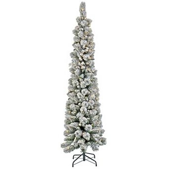 National Tree Company 1.5-ft. LED Snowy Methow Pencil Artificial Christmas Tree