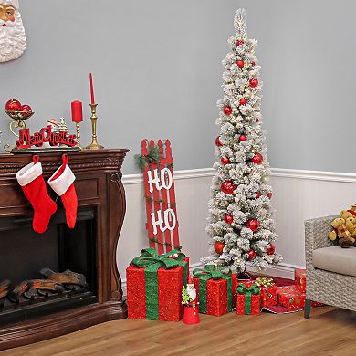 National Tree Company 1.5-ft. LED Snowy Methow Pencil Artificial Christmas Tree