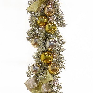 National Tree Company 9-ft. Pre-Lit Gold Finish Ornament Artificial Garland