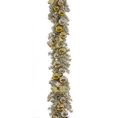 National Tree Company 9-ft. Pre-Lit Gold Finish Ornament Artificial Garland