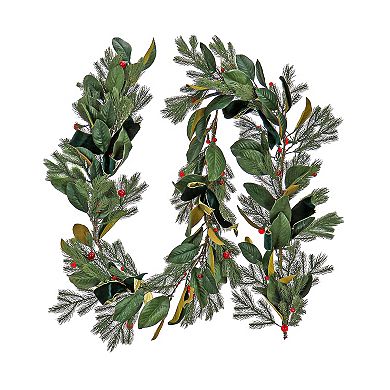 National Tree Company 9-ft. LED Red Light Magnolia Mix Pine Artificial Garland