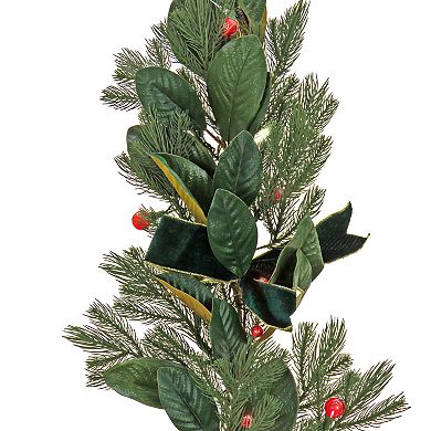 National Tree Company 9-ft. LED Red Light Magnolia Mix Pine Artificial Garland