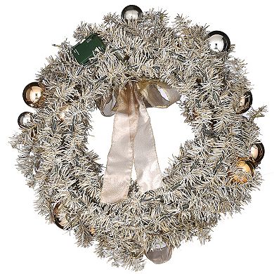 National Tree Company Pre-Lit Ornament Metallic Wreath