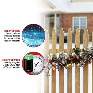 National Tree Company 9-ft. General Store Snowy LED Artificial Garland