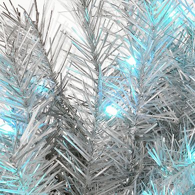 National Tree Company Pre-Lit Silver Finish Metallic Artificial Wreath