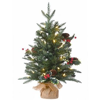 National Tree Company 2-ft. LED Happy Hill Pine Artificial Christmas Tree