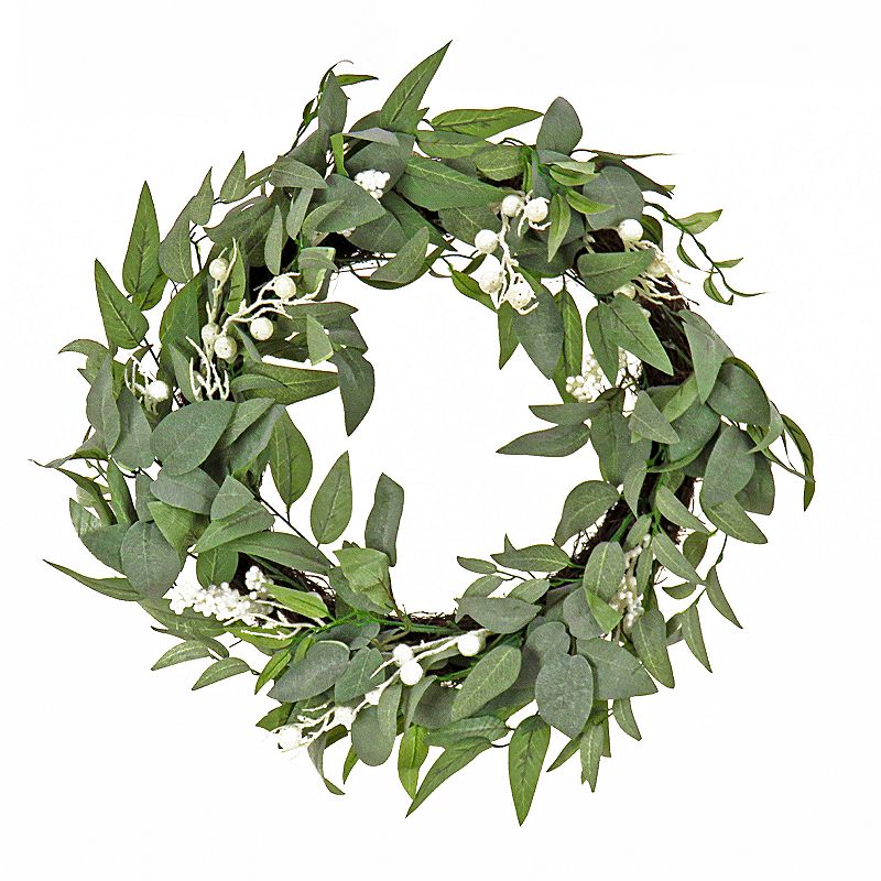National Tree Company Mixed Leaves Christmas Artificial Wreath, Green