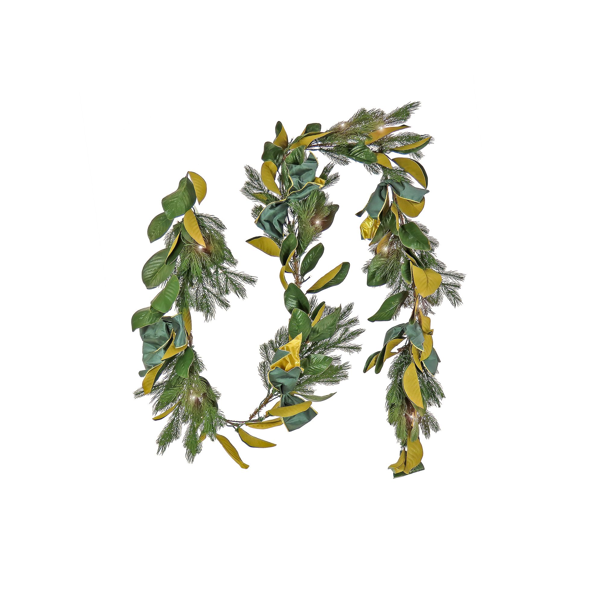 National Tree Company 9-ft. LED Magnolia Mix Pine Artificial Garland, Brown
