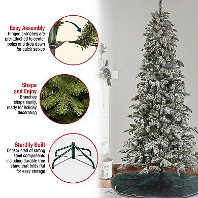National Tree Company 7.5-ft. Pre-Lit Snowy Vintin Fir Artificial Christmas Tree