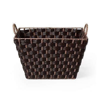 Saddle River Rectangular Tapered Faux Wicker Storage Bin 3-piece Set