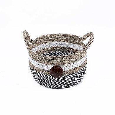 Saddle River Raffia & Seagrass Basket 3-piece Set