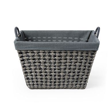 Saddle River Rectangular Cross & Open-Weave Basket 3-piece Set