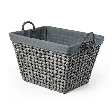 Saddle River Rectangular Cross & Open-Weave Basket 3-piece Set