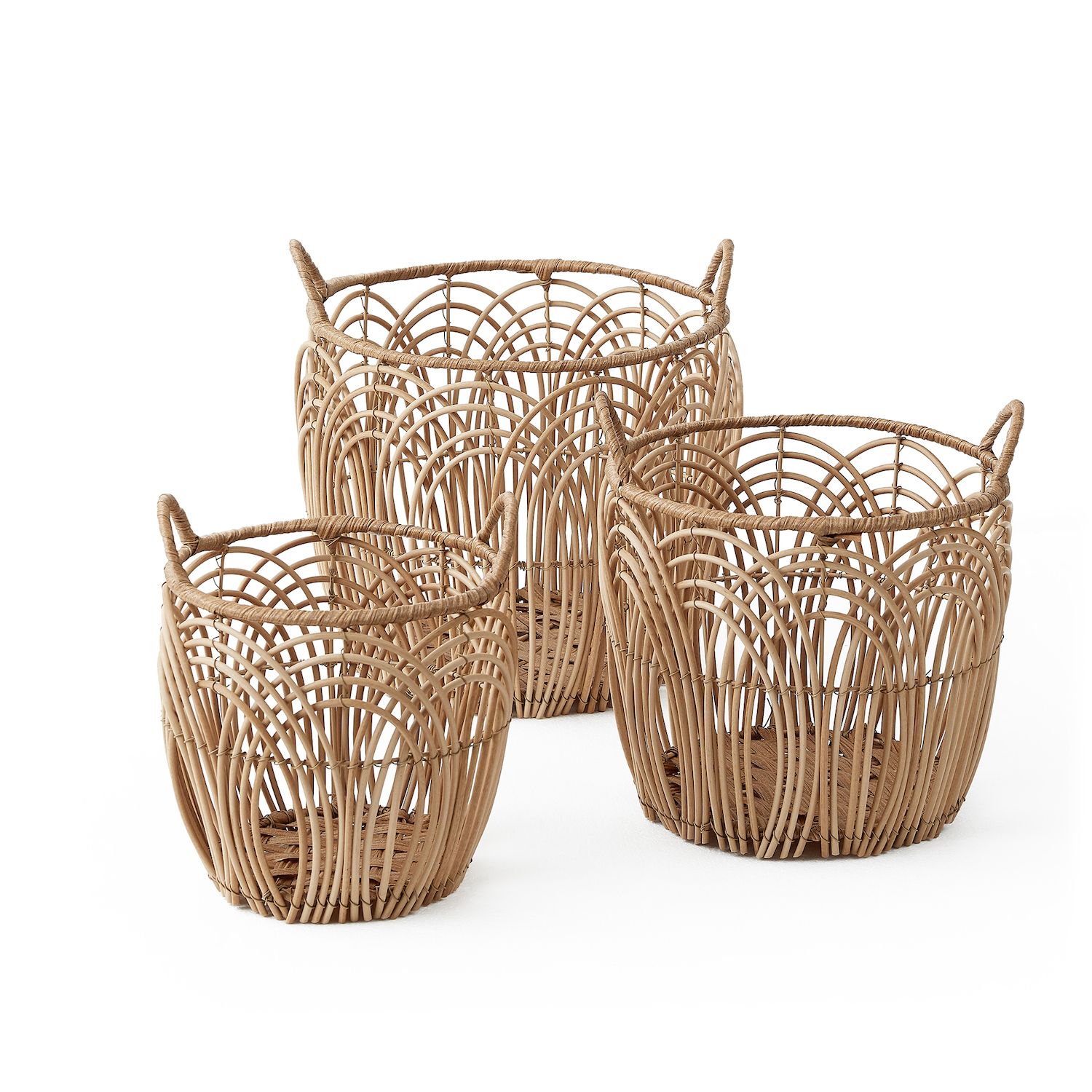 Okuna Outpost Woven Baskets for Storage, Round Basket (2 Sizes, 2 Pack)