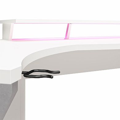 Ntense Xtreme Gaming Corner Desk & Riser & LED Light Kit Set