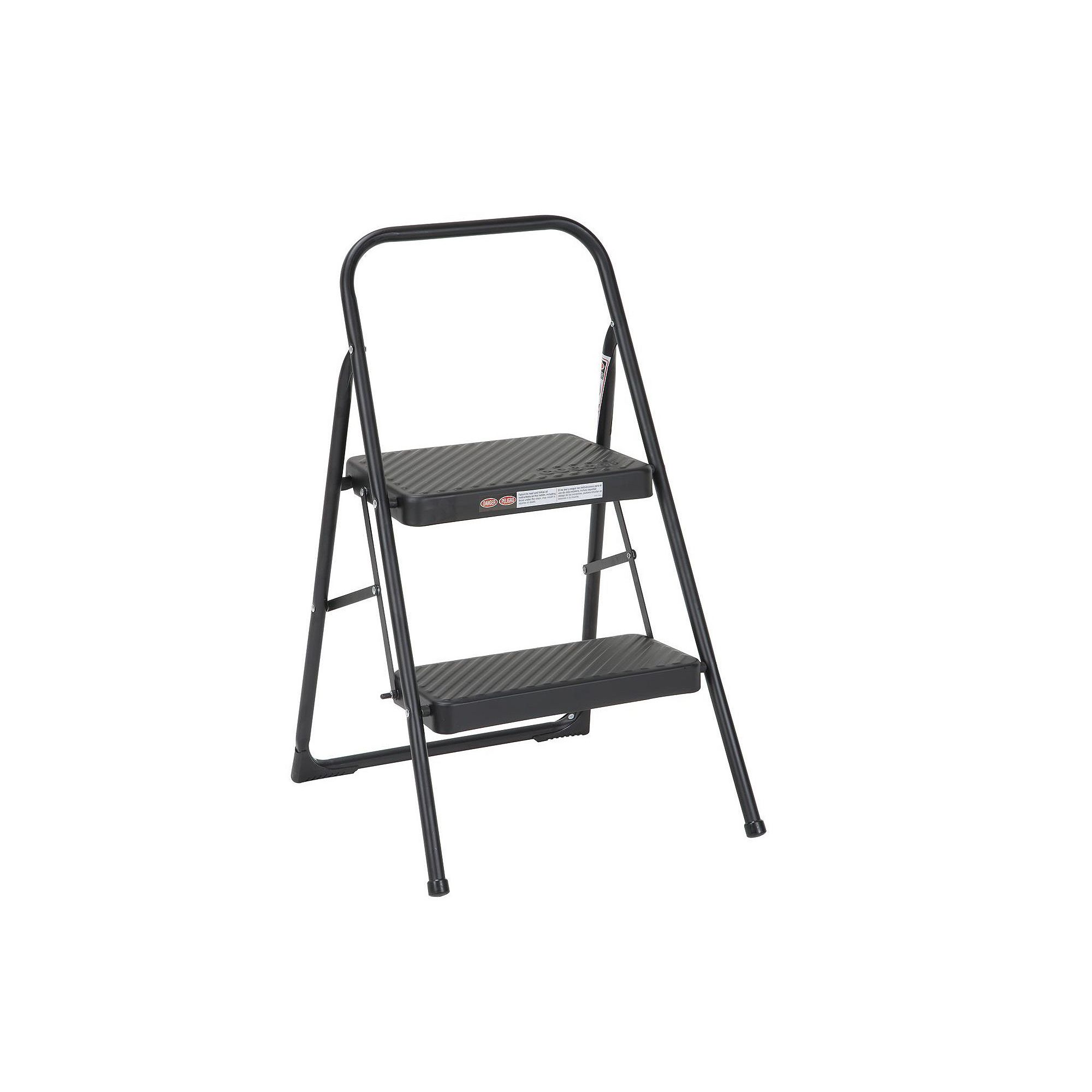 Cosco 2-Step Household Folding Step Stool, Black