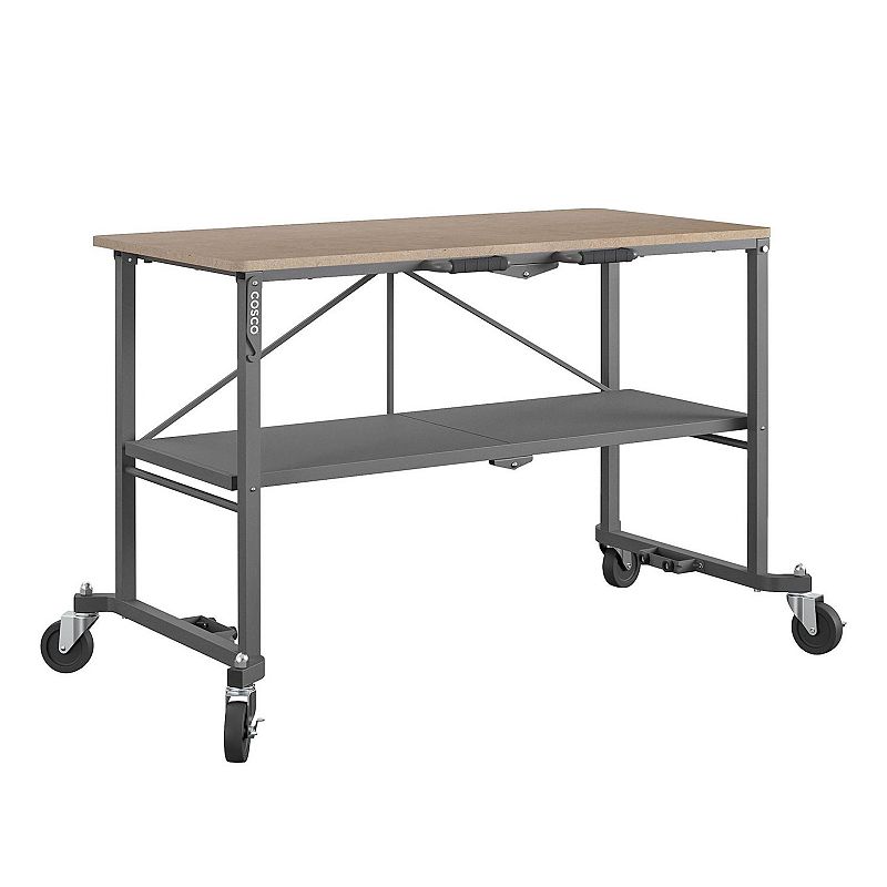 Cosco SmartFold Portable Workbench / Folding Utility Table, Grey