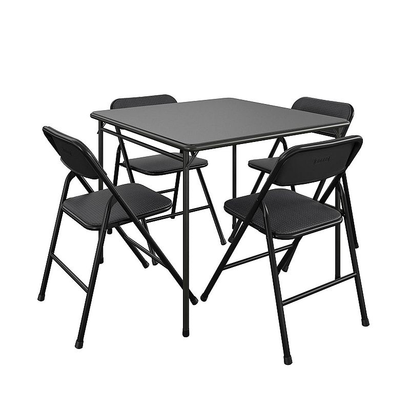 Cosco Premium Folding Table & Chair Dining 5-piece Set, Black