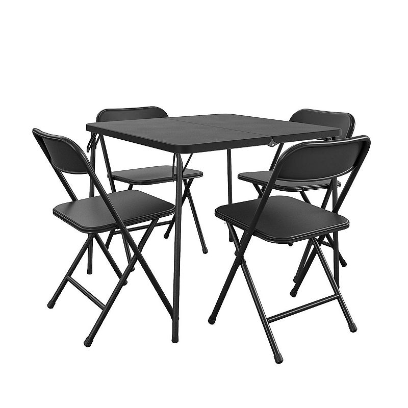 Cosco Folding Table & Chair Dining 5-piece Set, Black