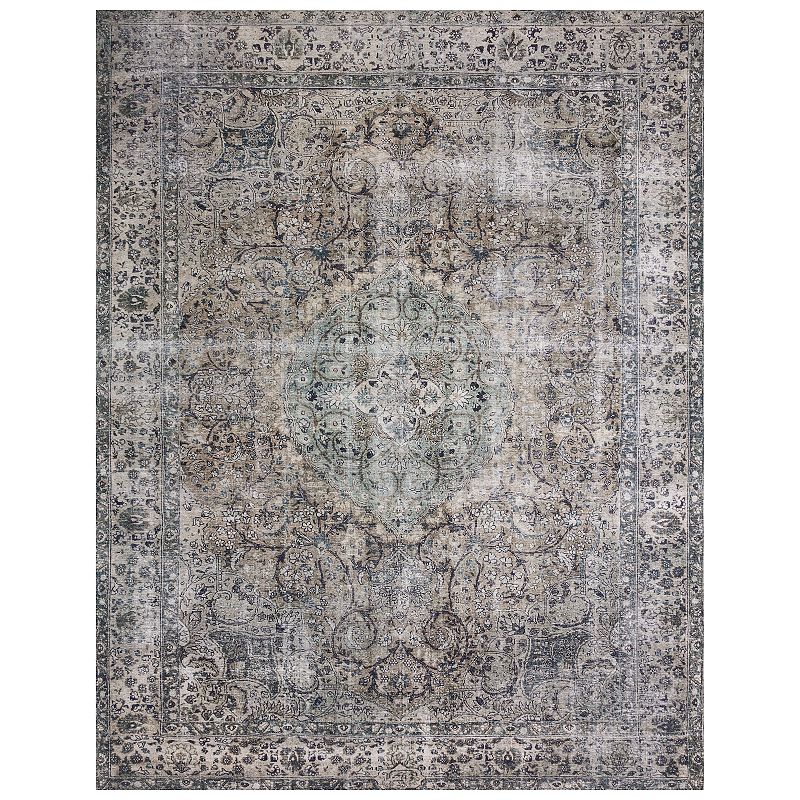 loloi ii layla printed oriental distressed taupe / stone area rug