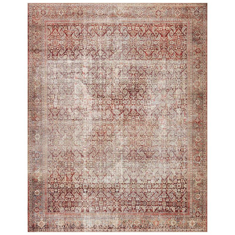 Loloi II Layla LAY-11 Printed Cinnamon / Sage Oriental Area Rug 2 -6  x 12 -0