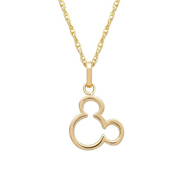 Disney's Mickey Mouse 14k Gold Silhouette Pendant Necklace