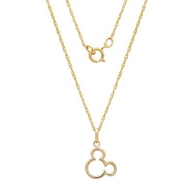 Disney's Mickey Mouse 14k Gold Silhouette Pendant Necklace