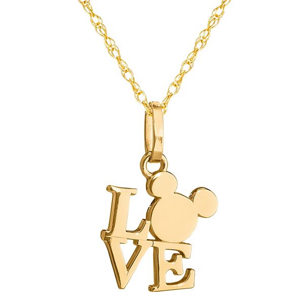 14k gold mickey mouse necklace