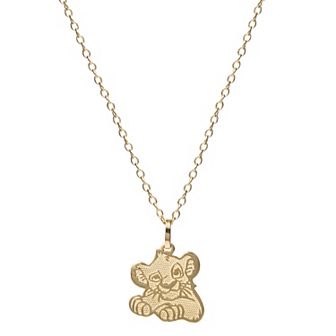 Disney's The Lion King 14k Gold Simba Pendant Necklace