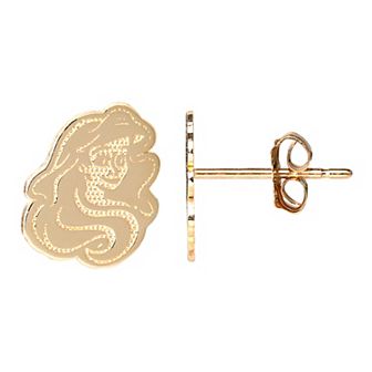 Disney's The Little Mermaid 14k Gold Engraved Ariel Stud Earrings