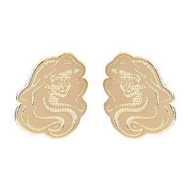 Disney's The Little Mermaid 14k Gold Engraved Ariel Stud Earrings