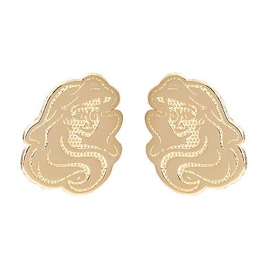 Disney's The Little Mermaid 14k Gold Engraved Ariel Stud Earrings