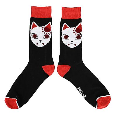 Men's Demon Slayer Fox Mask Crew Socks