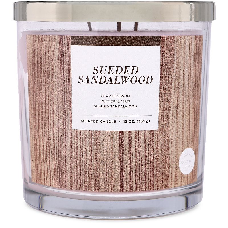 Sonoma Goods For Life 13-oz. Sueded Sandalwood Candle Jar, Beig/Green