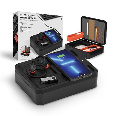 Sharper Image Wireless Valet Desk Organizer with Charging Pad