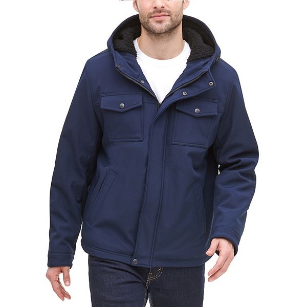 Men's Dockers Hooded Softshell Sherpa Lined Jacket