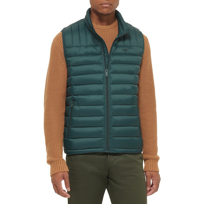 Mens Dockers Quilted Puffer Vest, Size: Large, Green