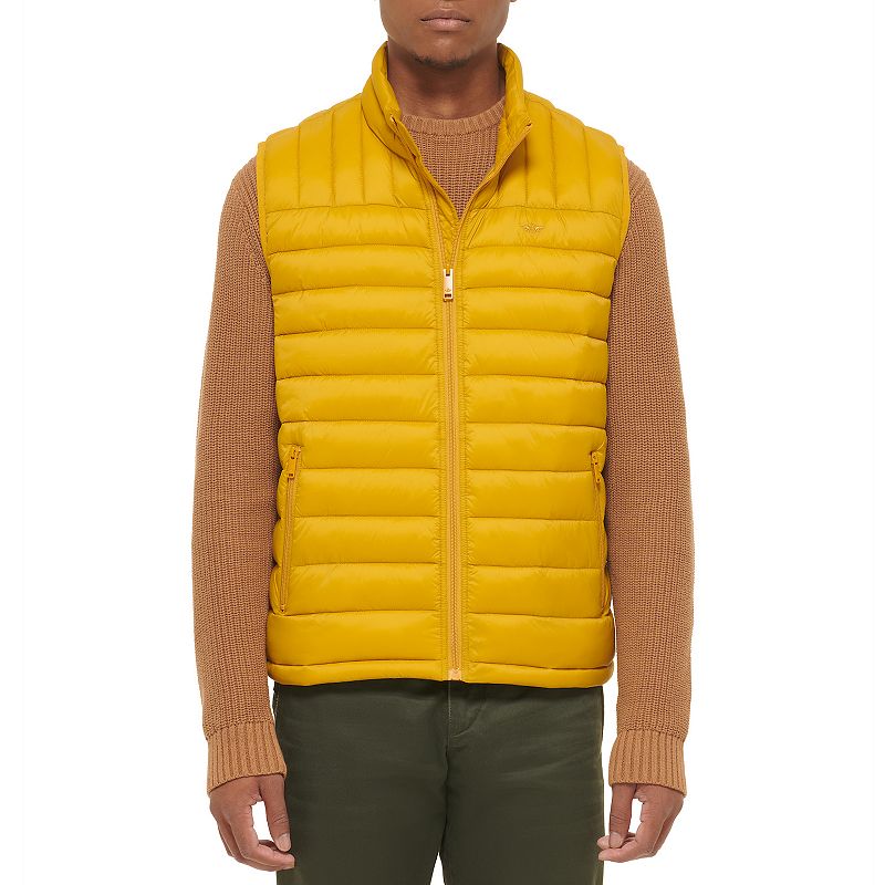 Mens Dockers Quilted Puffer Vest, Size: Small, Yellow