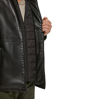 Men's Dockers Faux Leather Jacket with Quilted Bib