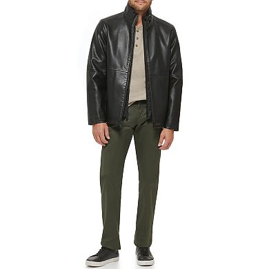 Men's Dockers Faux Leather Jacket with Quilted Bib