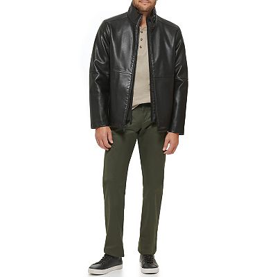 Men's Dockers Faux Leather Jacket with Quilted Bib