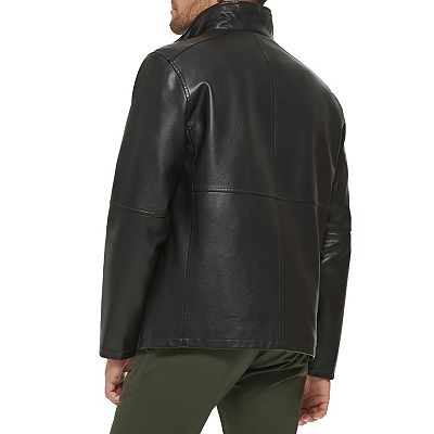 Men s Dockers Faux Leather Jacket with Quilted Bib