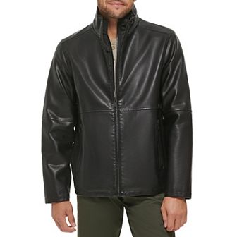 Men's Dockers Faux Leather Jacket with Quilted Bib