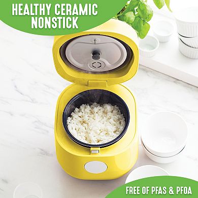 GreenLife 4-Cup PFAS-Free Ceramic Nonstick Rice, Oats & Grains Cooker