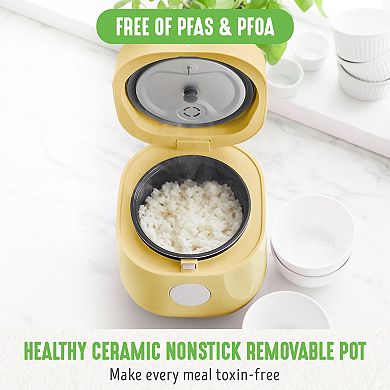 GreenLife 4-Cup PFAS-Free Ceramic Nonstick Rice, Oats & Grains Cooker