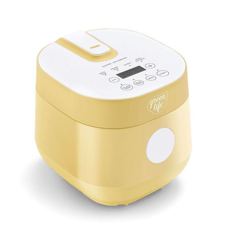 GreenLife Healthy Ceramic Nonstick  4-Cup Rice and Grains Cooker  Yellow