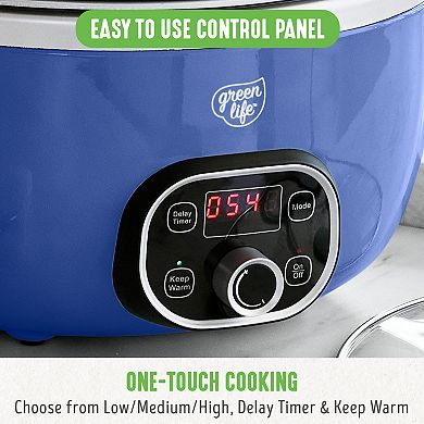 GreenLife Cook Duo Programmable 6-qt. PFAS-Free Ceramic Nonstick Slow Cooker