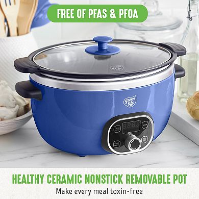 GreenLife Cook Duo Programmable 6-qt. PFAS-Free Ceramic Nonstick Slow Cooker