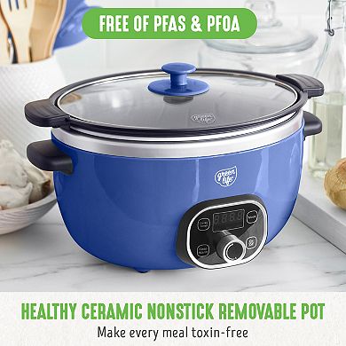 GreenLife Cook Duo Programmable 6-qt. PFAS-Free Ceramic Nonstick Slow Cooker