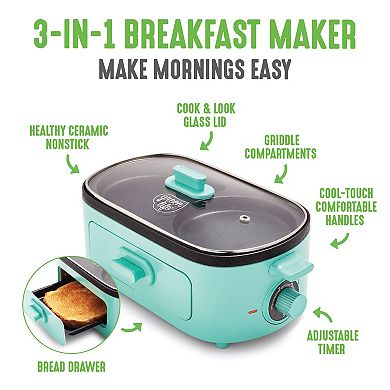 GreenLife PFAS-Free Nonstick Ceramic 3-in-1 Breakfast Maker